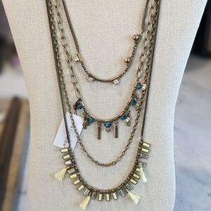 K&r multi leval necklace brass can be worn 7 ways